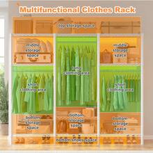 REIBII 795LBS Clothes Rack, Heavy Duty Clothing Racks For Hanging Clothes, Adjustable Wardrobe Closet, Portable Garment RackFree Standing Closet,Spring,Minimalist,Home Decor,Room Decor - White - View 3