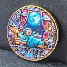 Decision Coin para lectores One More Chapter Go to Bed Challenge Token Divertida moneda de lectura aleación de zinc regalo para los amantes de los libros con funda protectora - como en la foto - Ver 6