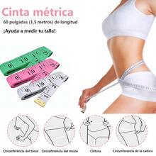 Cinta Métrica Suave 150 cm 60 pulgadas Métrica Suave De Sastre 3 Piezas Cinta Métrica Para El Cuerpo Rosa Verde Blanco - RosaVerdeBlanco - Ver 3