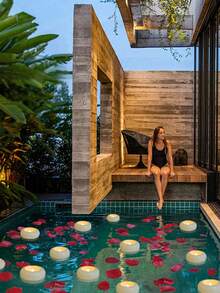 无焰LED漂浮防水蜡烛灯，象牙白茶蜡，电池供电闪烁许愿蜡烛，适用于圆柱形花瓶，可用于婚礼、派对、泳池、情人节、节日中心装饰 - 白色 - 查看 5