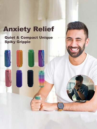 Spiky Stim Keychain For Anxiety Relief Positive, Pain Fidget,Pain Stim Fidget Toy For Adults,3D Printed Venting Key Pendant, 3D Printed Gradient Color Massage Roller, For Pressure Relief, Tactile Sensory Tool With Textured Spikes And Ventilation Holes, Modular Design For Muscle Relaxation And Stress Relief, Perfect Gift For Stress Relief And Sensory Relaxation, The Best Christmas Gifts For Women,Christmas Decorations Home