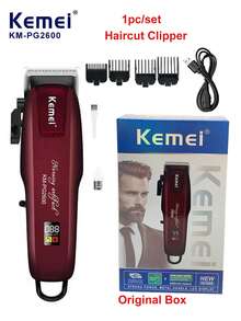Kemei 2pcs/Set Hair Cutting Kit, Includes Hair Cutting Apron, Electric Hair Clipper KM-PG2600, Professional Hair Trimmer KM-9163, Zero Gap Men's Hair Clipper, Adjustable Hair Trimmer Set - Burgundy - View 14