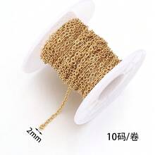 10m/Roll Stainless Steel Flat Cross Chain, Minimalist Fashion Flattened O-Shape Delicate Chain, Rust-Resistant Handmade Jewelry Accessory Chain, DIY Jewelry Making Chain - Long Flat Cross Chain - View 19