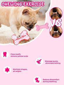 Valentine's Day Gifts Include Cute And Fun Dog Chew Interactive Pet Toys With Squeaking Sounds, Pink Bone Combinations, Small Dog Grinding Toys Suitable For Small And Medium-Sized Pet Dogs, Lollipop Gifts, Valentine's Day Gifts, And Christmas Gifts. - Multicolor - View 3