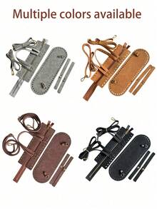 4 Peças Conjunto de Mochila Artesanal, Feito de Material Suede Macio Semelhante a Veludo com Acessórios Metálicos de Alta Qualidade. Este Conjunto Premium de Mochila/Bolsa de Ombro inclui Alças Ajustáveis e Confortáveis, Disponível em Várias Cores, Adequado para Acessórios de Bolsa Artesanal Trançada, Zíper de Bottom de Bolsa DIY e Acessórios de Bolsa de Crochê. - Multicolorido - Visão 5