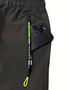 Hidkat Women's Spring/Autumn New Style Casual Zipper Pocket Cargo Pants - With Drawstring Elastic Waist, Lightweight And Breathable Fabric, Featuring Utility Pockets. Ideal For Everyday Outdoor Wear. - 黑色 - 查看 5