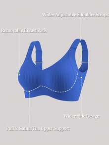 2pcs Women Seamless Push Up Bra No Show Bra Removable Pad Bralette Nude Fit Bras - Multicolor - View 4