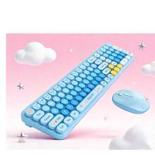 MOFII BabyBear 2.4G Wireless Keyboard And Mouse Combo, Ergonomic Design, Cute Cartoon Round Keycaps, Silent Typing, Compact And Portable, Suitable For Laptop, PC, Office And Home Use - Multicolor - View 5