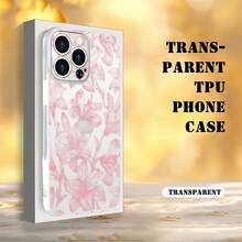 Funda para teléfono con diseño floral de lirio rosa, compatible con iPhone 16, 15, 14 Pro Max, 13, 12, 11, XR y XS Plus. Fabricada en silicona TPU, ofrece protección contra golpes y caídas, además de una excelente sensación al tacto. Es el regalo ideal para familiares, amigos y seres queridos. - transparente - Ver 4