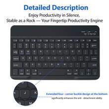New High-End Wireless Keyboard With Attractive Colors And Multiple Color Options, Fingerprint-Resistant, Silent And Anti-Spill Keys, Keycaps Enlarged By 27%, And Performance Improved By 65%. It Offers Instant Device Pairing With No Delay, Long-Lasting Rechargeable Battery, And Compatibility With IOS, Android, And Windows Systems. Supports Smartphones, Tablets, And Laptops, Capable Of Connecting To Three Devices Simultaneously With One-Key Switching. Perfect For Both Entertainment And Office Use - Black - View 4