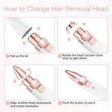 FollowBreak 二合一电动修眉器，女士电动脱毛器，带照明灯的可充电面部剃须刀，理想的情人节礼物 - 彩色 - 查看 4