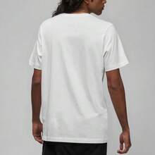 Nike Jordan品牌Logo字母印花宽松透气圆领短袖复古T恤，白色 - 白色 - 查看 5