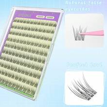120-Cluster False Eyelashes, Eyelash Clusters, Home DIY, Natural, Long, Glue-Free, Includes Adhesive Strip, Pincers Included, Easy To Use, Soft, Eyelash Length 11-12mm, Simulation, Natural Makeup, Suitable For Daily Use - CC - View 8