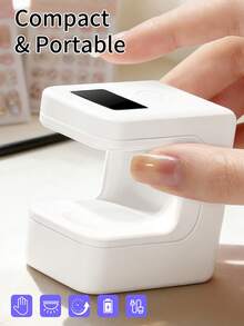 XEIJAYI 1pc Mini Rechargeable UV LED Nail Lamp, Suitable For Gel Manicure, Fast Drying Nail Lamp, UV LED Gel Polish Nail Dryer Lamp, Manicure Tool, Rechargeable Salon Equipment - White - View 8