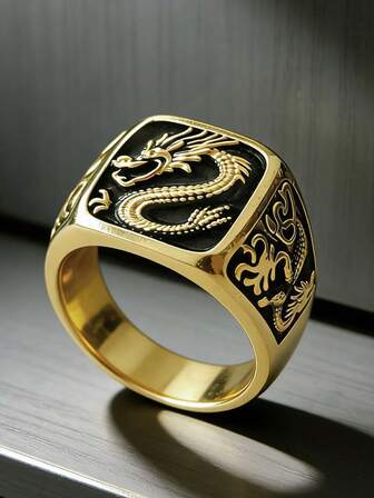 1ชิ้น แหวนมังกรเวลส์สีทองสไตล์โกธิคแฟนตาซีดาร์ก - ดีไซน์มังกรสองทิศทาง (ใช้ได้กับมังกรและผู้ขี่) ทองแดงสำหรับ &, เครื่องประดับตำนานเวลส์แบบยูนิเซ็กส์, ใส่ได้ตลอดทั้งปีสำหรับงานปาร์ตี้, ใช้ในชีวิตประจำวัน & ให้เป็นของขวัญสไตล์เซลติก, สำหรับวัยรุ่น
