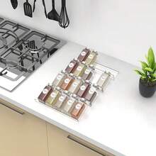 4-Tier Acrylic Spice Drawer Organizer, Modern Kitchen Spice Rack Tray Insert For Drawers, Countertops, Fits Most Spice Jars - Clear - View 2