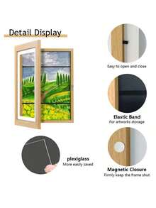 Black Magnetic Flip Frame Decoration 8 Inch Display Shatterproof Front Load Easy Change No Tools Needed Wall Desk Stand Modern Home Gallery System Artwork Portfolio - 對數顏色 - 查看 6