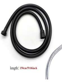 欧洲豪华手持花洒，节水增压喷嘴，花洒套装，采用增压出水口设计，安装简便，风格奢华，无需钻孔，易于清洁，出水均匀，增压效果显著，适用于浴室、淋浴房、家庭、酒店、汽车浴室等场所（款式随机），享受舒适淋浴体验。 - 黑色-不銹鋼噴頭 - 查看 10