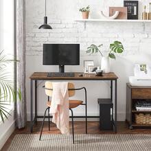 VASAGLE Escritorio, Mesa Oficina y Estación Trabajo, 60 x 120 x 76, Estilo Moderno, Estructura Metal, Marrón Rústico y Negro MLWD039B01 - Blanco Arce + Blanco Nube. - Ver 1