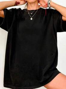 Cool Cat Playing Guitar Design,Casual Print,Comfortable And Versatile,Pure Cotton 220g Printed T-Shirt,Unisex Style - Mặt sau màu đen - Xem 2