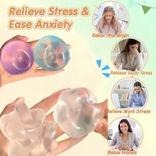 1个可塑形慢回弹椰子油手工挤压球，缓解焦虑玩具，玩具，手部压力缓解玩具，复活节玩具，挤压玩具，减压玩具，焦虑与放松，派对礼物，礼品袋填充物，生日礼物，毛绒挤压玩具 - 彩色 - 查看 4