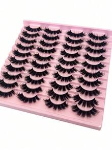 20 Pairs 3D Mink Lashes, Fluffy Natural Look False Eyelashes Strip Lashes,Lashes,Eyelashes,Fake Lashes - màu đen - Xem 1