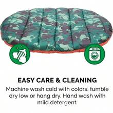 Furhaven Large Dog Bed Trail Pup Travel Pillow Mat w Stuff Sack Washable - Paprika Camo-Paw Large - PaprikadeviajeyCamoPaw - Ver 9
