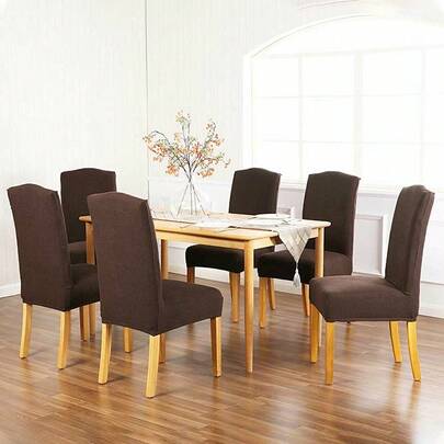 6 Pzs Fundas para Sillas Comedor Elásticas Universales Lavables Antipolvo Cubre Sillas para Cocina Sala Hotel Eventos