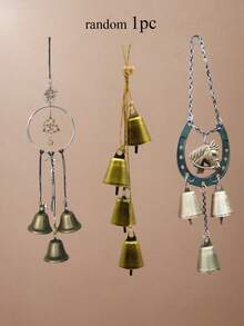 1pc Lucky Horseshoe Pendant Decor, Wrought Iron Love Bell Wind Chime With Decorative Chain, Suitable For Wall, Room, Garden And Yard Decoration, Vintage Horseshoe Ornament, Great For Home Wall Decor, Also An Ideal Gift For Holidays, Valentine''s Day For Women/Men - Multicolor - View 13