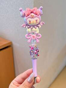 1pc(Style Random),Sanrio Hello Kitty Series Kumie & Melody Synthetic Jade Dog Twist-Up Retractable Ballpoint Pen Cartoon-Style Cute Student Stationery Pen Gel Pen For Exam Answering Exquisite Gift For Daily Use And Holidays Desk Stuff Office Nurse Desk Accessories School Lapicera Escuela,Ramadan,Gifts,Ramadan Decoration,Party Bag Filler,Bomboniere