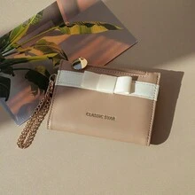 Bowknot Chain! Minimalist New Coin Purse High-End Women's Wallet Japanese Style Purse For Women Money Wallet Mini Wallet Purse Wallet Small Wallet Cute Wallet Wallet Keychain Travel Essential Badge Holder Lanyard Id Card Holder Id Holder - Multicolor - View 5