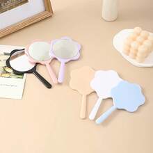 5pcs Cute Flower Handheld Mirrors, With Floral Handle And Surface - Portable Mini Makeup Mirror, Suitable For Students - Pink, Light Blue, Light Purple, Black, White - Travel-Friendly Compact Mirror, Ideal For On-The-Go,Giveaways,Travel,Cheap Stuff,Travel Essential - Multicolor - View 3