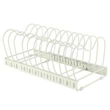 Soporte expandible para tapa de olla, rejilla de escurrido de escritorio, estantería de almacenamiento de cocina de varias capas, rejilla de platos expandible, sin necesidad de perforar - Multicolor - Ver 7