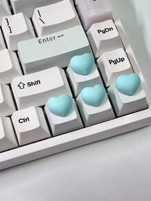 3D Heart Shaped Keyboard Stickers, Nail Art Typing Assist Tool, Raised Keycap Nail Art Typing Assist Tool, Transparent Nail Art Decorative Accessories, DIY Keyboard Cap Self-Adhesive OL Nail Protection Stickers - Multicolor - View 9