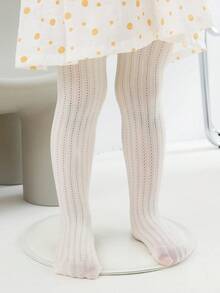 1pc Girls' Ripped Tights - Beige - View 6