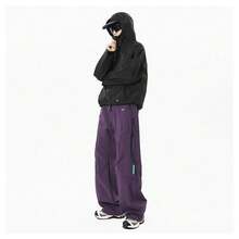Vintage Outdoor Tactical Cargo Pants, Loose-Fit Straight-Leg Hiking & Casual Adventure Trousers - Màu tím - Xem 8