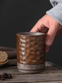 1pc 230ml Ceramic Coffee Mug, Creative Couple Drinking Cup, Retro Style For Home, Hotel, Restaurant, Gathering, Chinese Tea Set - Multicolor - View 8