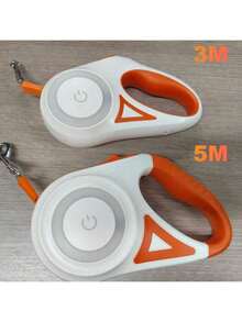 1pc Automatic Telescopic Leash With LED Lighting (Battery Not Included), Dual-Light Dog Leash, Available In 3m / 5m Sizes, Macaron Color. Dog Supplies