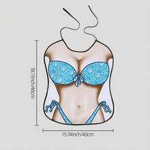 1件装优质可重复使用成人围兜，男女通用，用餐时保护衣物，个性化印花图案，便携，流行设计 - 18 英寸 x 15 英寸 - 彩色 - 查看 14