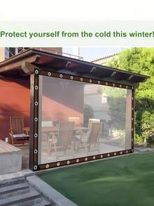 Waterproof Cloth, Rain Tarp For Outdoor RV Awning Side Wall, Upgraded Tear-Resistant Transparent Waterproof Tarpaulin For Outdoor Camping, RV, Balcony, Garden, Patio Furniture, Plant Greenhouse, Firewood Storage In Winter