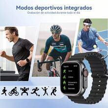 Reloj inteligente con auriculares bluetooth incluido unisex multifuncional perfecto para regalo paquete reloj inteligente con auriculares conexion bluetooth llamadas manos libres musica control notificaciones monitoreo actividad fisica resistente agua diseno elegante y practico - Naranja - Ver 7