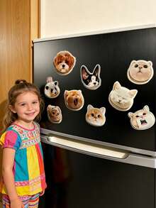 Personalized Photo Fridge Magnets - Custom Picture Refrigerator Magnets Suitable For Christmas, Halloween, Thanksgiving - Heart-Shaped Photo Keepsakes For Loved Ones & Pets - Acrylic Holders - Multicolor - View 9