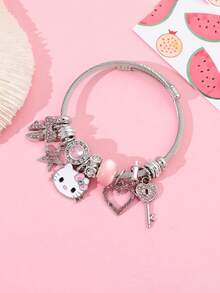 Sanrio 1条可爱时尚的三丽鸥Hello Kitty手链，创意卡通设计，送给朋友的甜蜜礼物