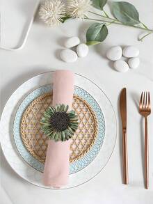 4-12个/套雏菊餐巾环，派对餐巾架，适用于婚礼、晚宴、餐厅、家庭聚会和特殊场合 - 彩色 - 查看 3