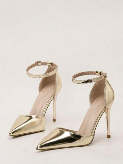 Sandalias de tacón alto con punta afilada y cordones calados, Colección Otoño/Invierno 2025, Sexy, Tacones altos para mujer, Elegantes, Atuendo de fiesta