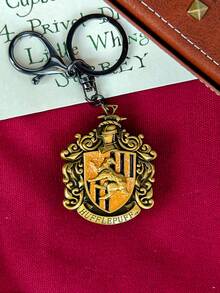 Harry Potter 1个复古霍格沃茨魔法世界四大学院钥匙扣，复古哈利波特格兰芬多、斯莱特林、赫奇帕奇、拉文克劳学院钥匙圈，适用于包包、手机壳装饰，粉丝配件钥匙扣，返校礼物 - 彩色 - 查看 8