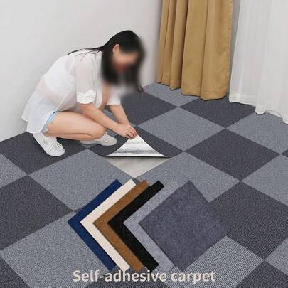 10片/套 自粘式地毯垫，易撕易贴防滑地贴，适用于卧室、客厅、厨房、商业空间、办公室和楼梯地垫，防滑装饰家用地毯块