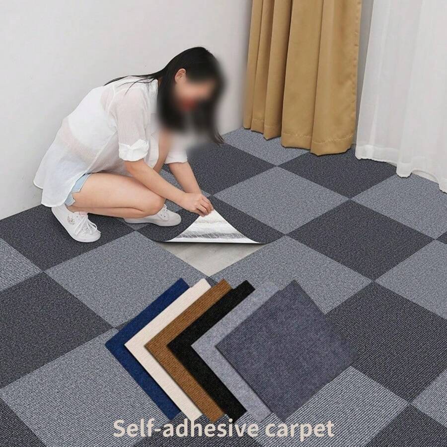 10 szt./zestaw samoprzylepnych mat podłogowych, łatwe do oderwania i przyklejenia, antypoślizgowe naklejki podłogowe, odpowiednie do sypialni, salonów, kuchni, przestrzeni komercyjnych, biur i schodów, antypoślizgowe dekoracyjne klocki dywanowe do użytku domowego
