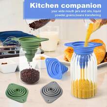 Kitchen Funnel Set 3 Packs,Funnels For Kitchen Use Filling Bottles,Silicone Funnel Collapsible,Small Funnels For Filling Small Bottles - Multicolor - View 5