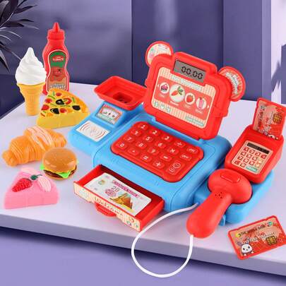 Đồ chơi bé gái, đồ chơi nhà trẻ, đồ chơi siêu thị, đồ chơi tương tác vui nhộn, đồ chơi nhập vai có máy quét, mô phỏng thanh toán thẻ tín dụng, mô phỏng cảnh mua sắm, phù hợp cho trẻ em từ 3 tuổi trở lên (không bao gồm pin).